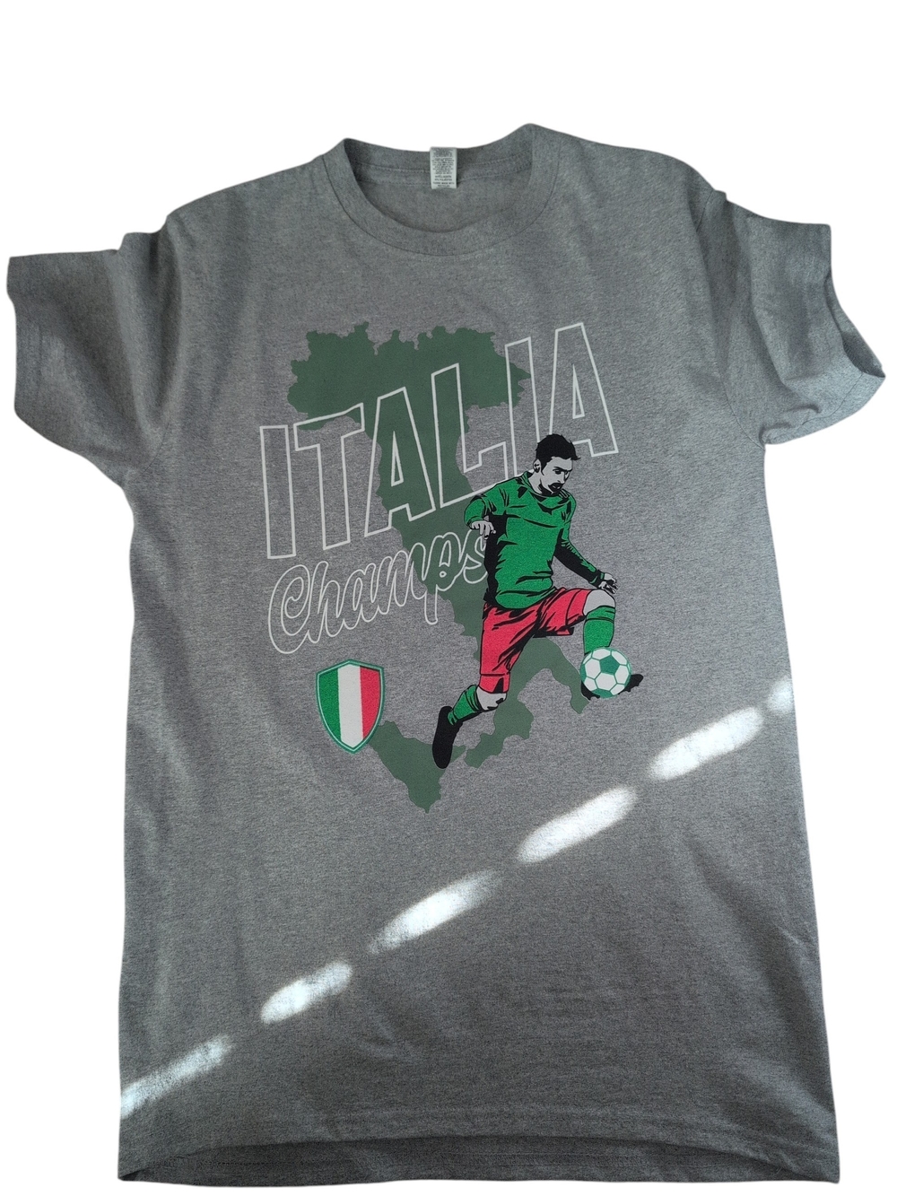 Source Unknown Italia Champs Graphic Tee - Gray / Green / Red